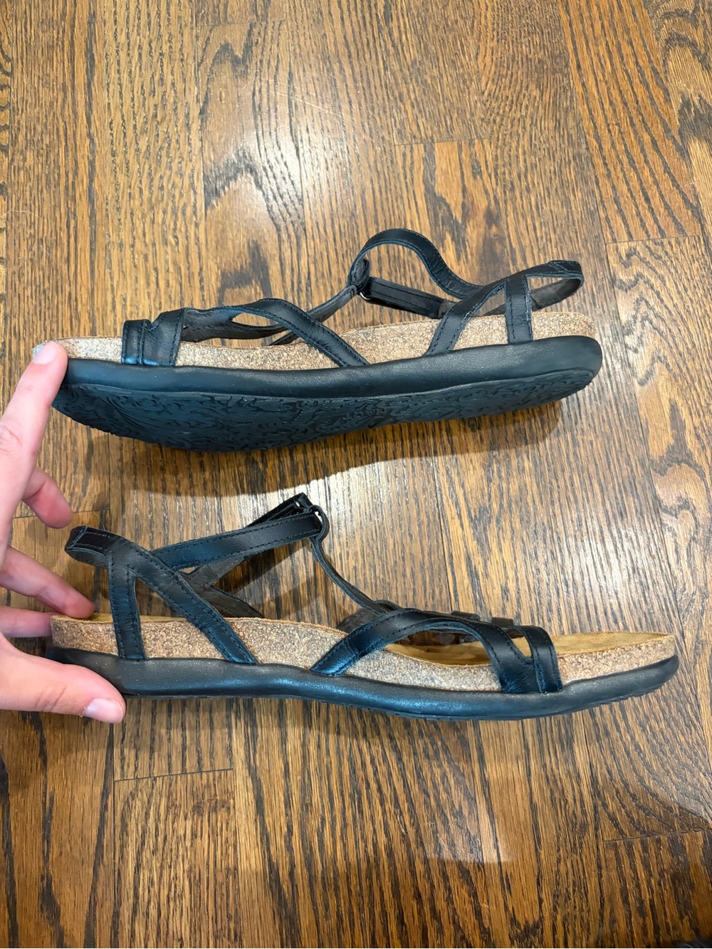 NAOT Dorith Black Raven Strappy Leather Sandals - Picture 6 of 8